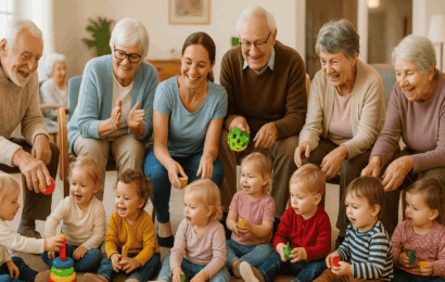 Knder treffen mit Senioren